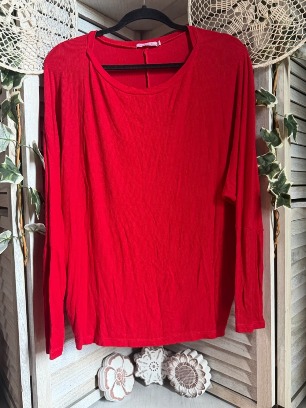 Michael Stars Vibrant Red Long-Sleeve Tee